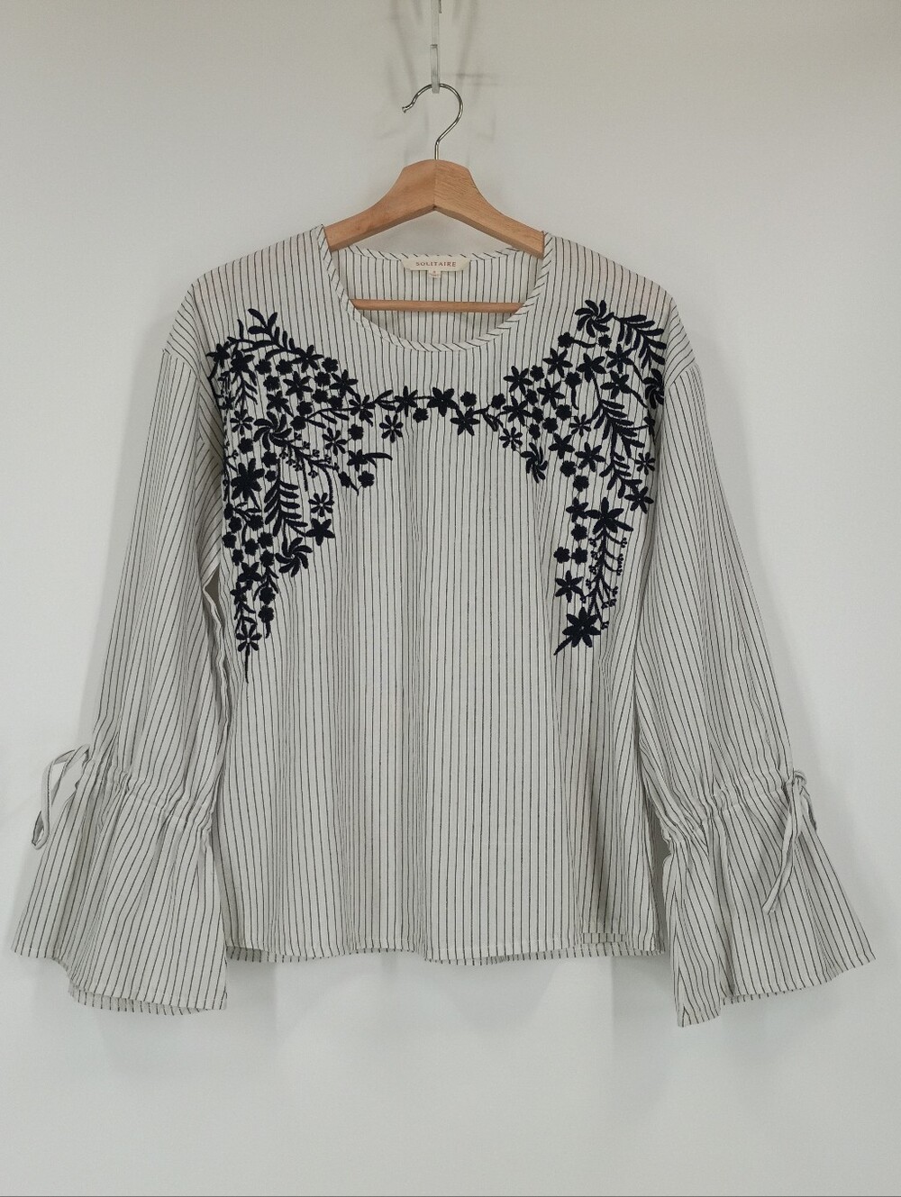 Solitaire Embroidered Bell Sleeve Top